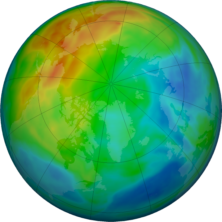 Arctic ozone map for 10 December 2020
